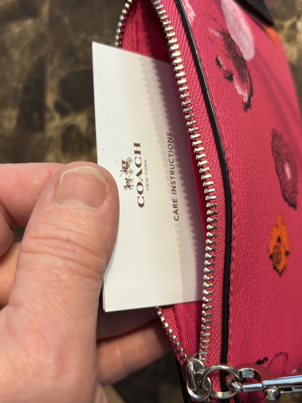 Coach Floral Print Limited Edition Pink Shopper Tote With Matching Wristlet 2pc. - Picture 15 of 16